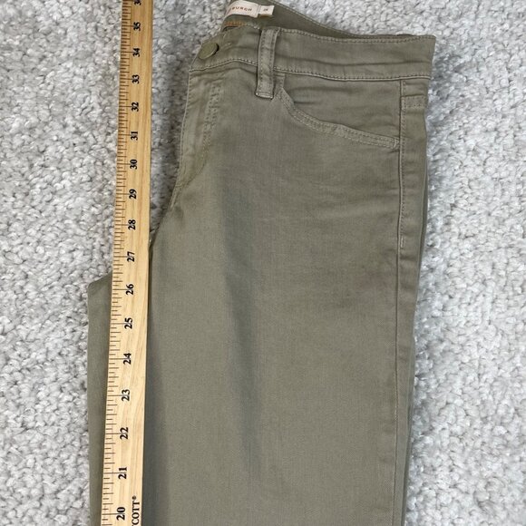 Tory Burch Emmy Skinny Ankle Snap Button Jean Olive Green - Picture 7 of 7